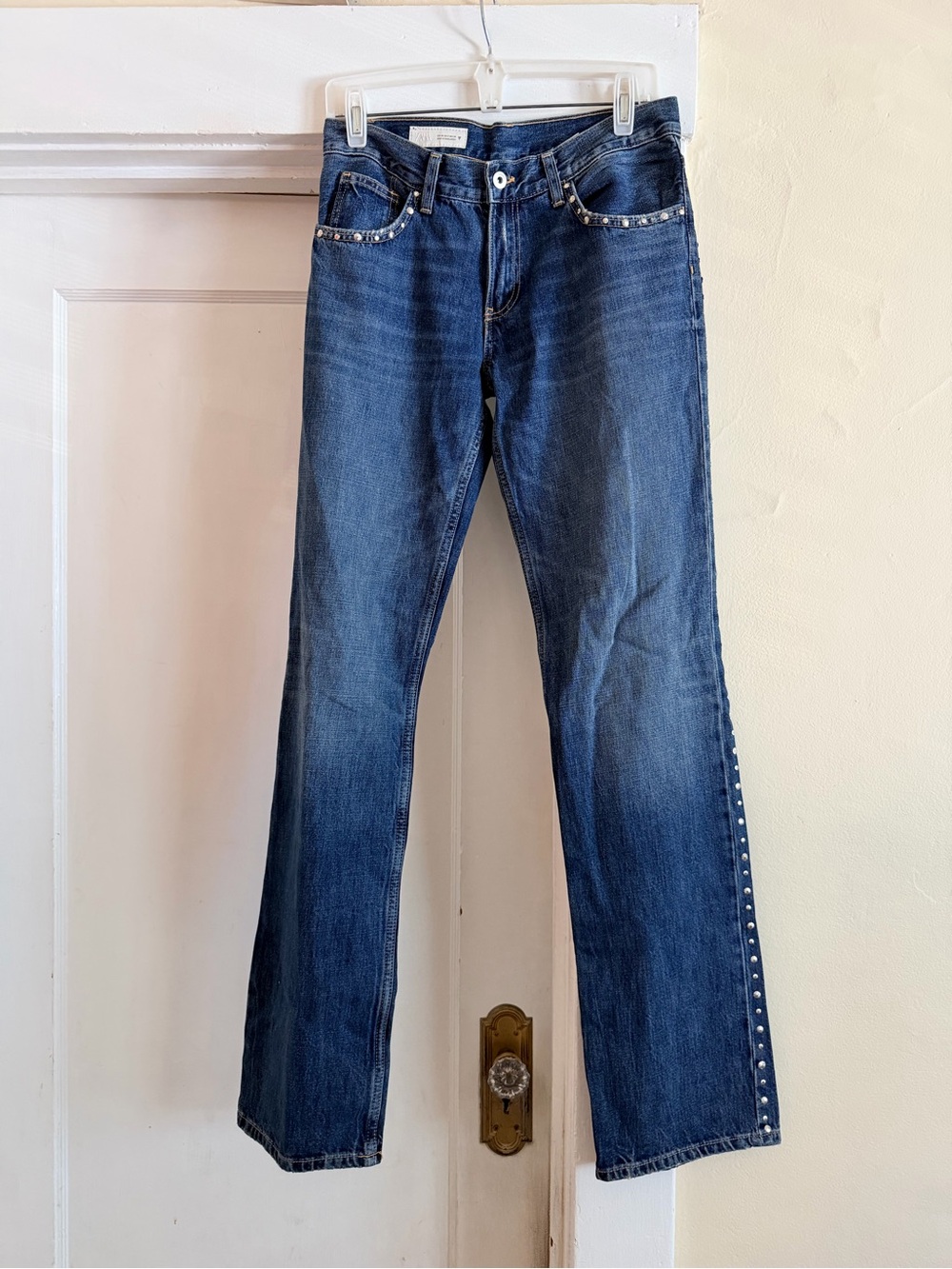Zara Dark Blue Bootcut Jeans with Side Studs